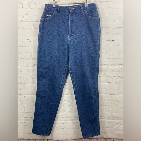Lee Denim - Vintage 90s Lee Pepper Stretch Medium Wash High Rise Straight Leg Womens Jeans